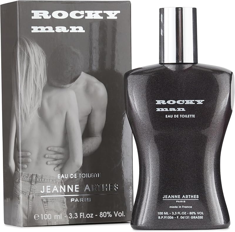 JEANNE ARTHES - Men's Perfume Rocky Man - Eau de Toilette - Spray Bottle 100 ml - Made in France in Grasse