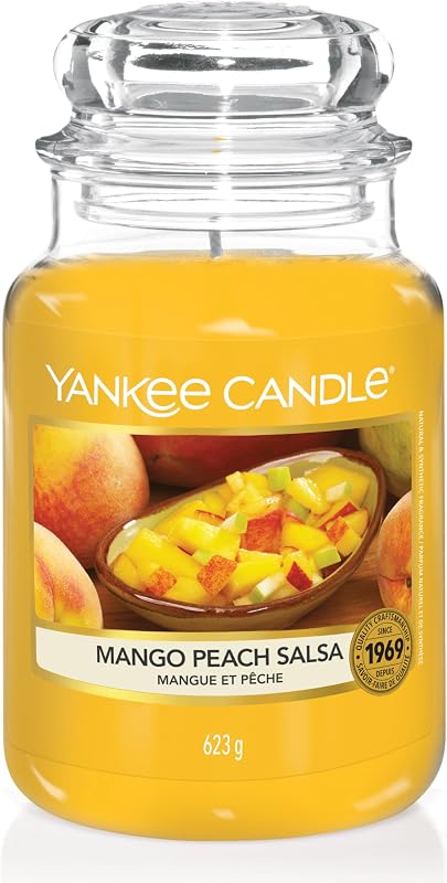 Yankee Candle Scented Jar Candle | Large Size | Mango & Peach | Up to 150 Hours Burn Time | Mother's Day Gifts