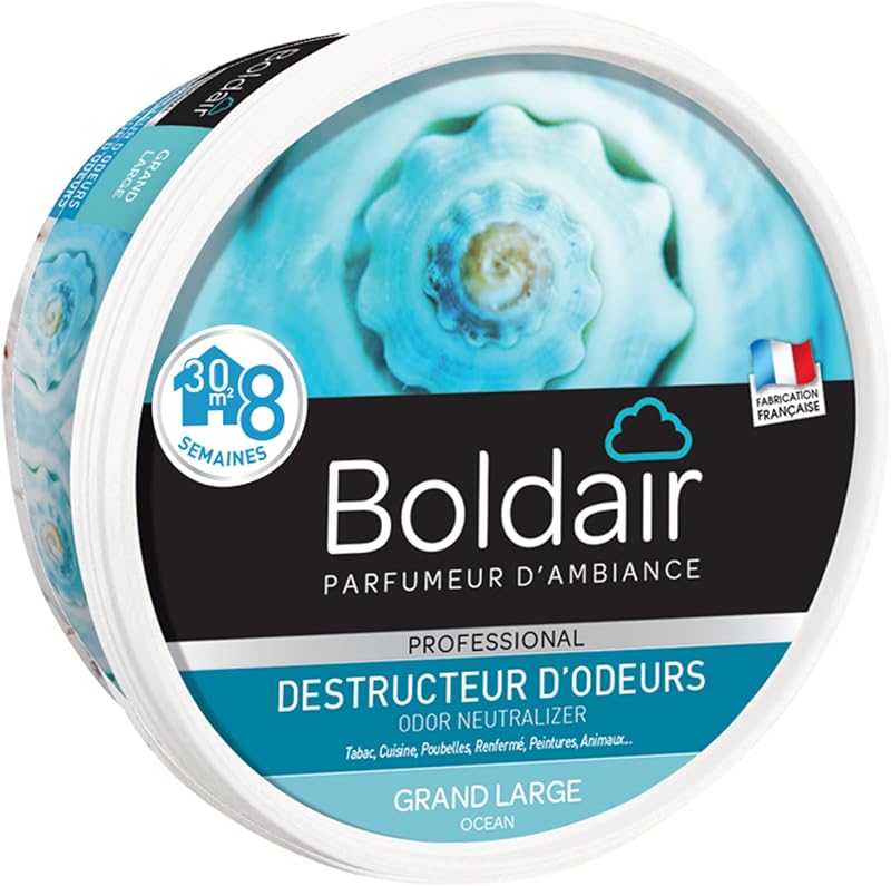BOLDAIR - Gel odour destroyer - Large - Neutralises odours - Perfumes - Solid gel product - Multi application