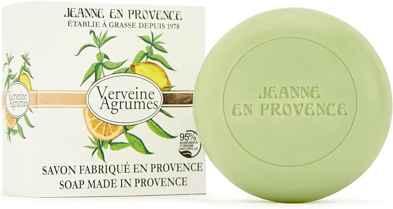 JEANNE EN PROVENCE - Solid Body & Hand Soap - Verbena Citrus Fragrance - Cleans, Softens & Perfumes - 95% Natu