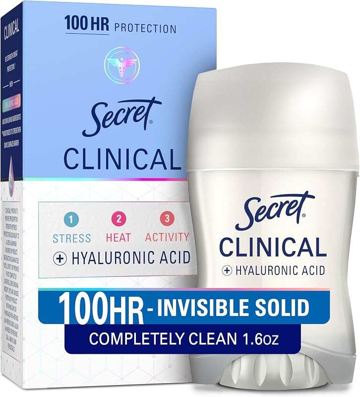 Secret Clinical Strength Invisible Solid Women's Antiperspirant & Deodorant Completely Clean Scent, 1.6 Fluid 
