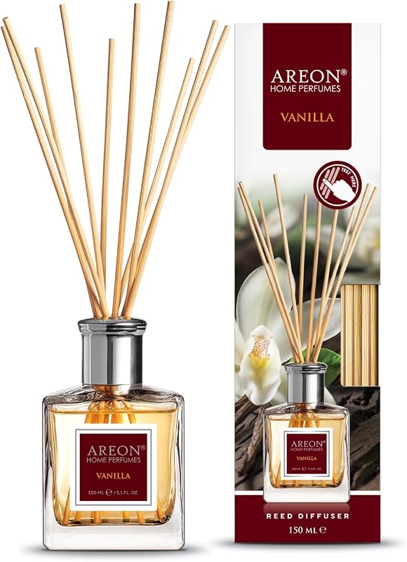 Areon Reed Diffuser/Vanilla / 150 ml / 1 Packaging/Fragrance for Home or Office Long-Lasting Aroma Sticks Kit 