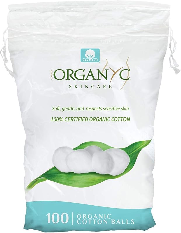 Organyc Certified Organic Cotton Balls 100 Units Soft Care and Makeup Removal