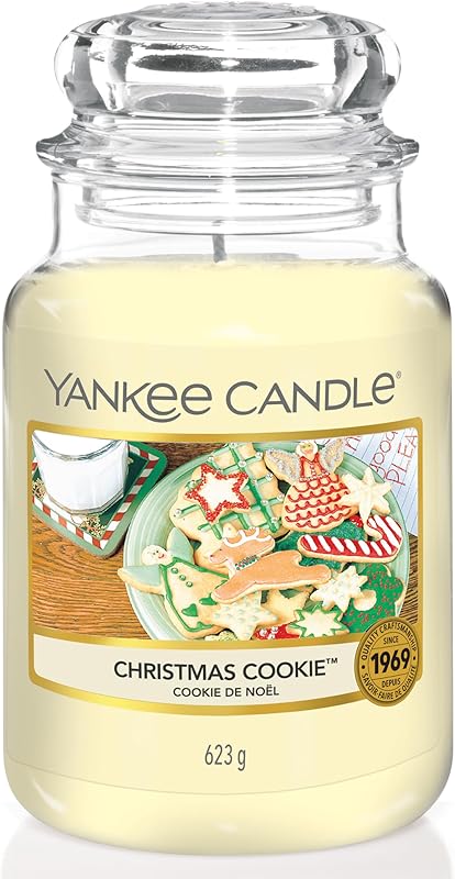 Yankee Candle Cookie Christmas Scented Candle | Jar Size | Long Lasting Candle Up to 150 Hours Burn Time | Per