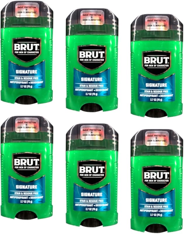 Brut 6 x Solid Oval Deodorant Classic Fragrance Antiperspirant 2oz