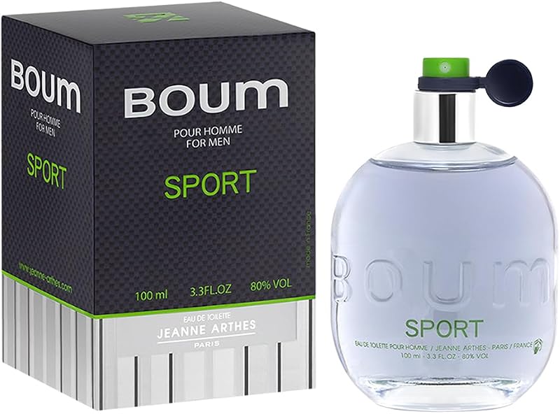 JEANNE ARTHES - Boum Sport Men's Perfume - Eau de Toilette - Spray Bottle 100 ml - Made in France in Grasse