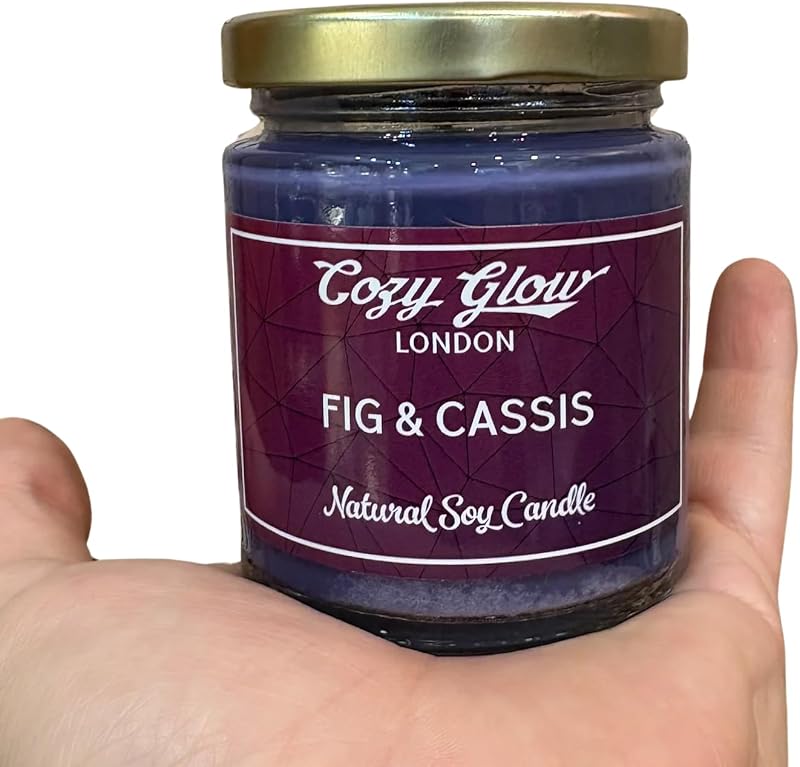 Figue & Blackcurrant Soy Candle by Cosy Glow 30 Hours Burn Time / Jar 192g