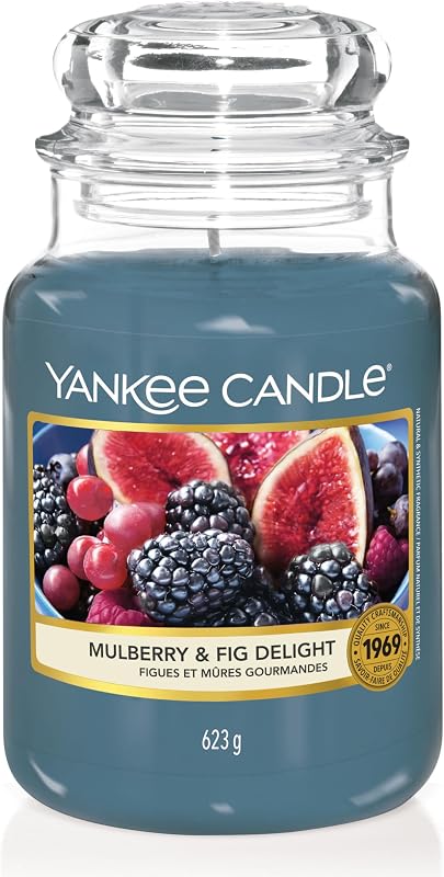 Yankee Candle Gourmet Figs and Blackberries Scented Candle | Jar Size | Long Lasting Candle upto 150 Hours Bur