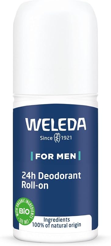 Weleda Roll-On Deodorant for Men 24 Hours 50 ml | Effective 24 hours, 100% natural origin, no aluminium salts,