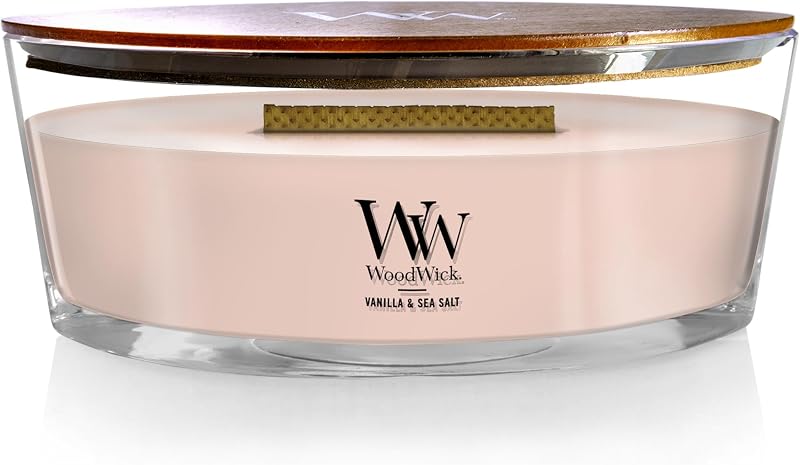 WoodWick Ellipse Scented Candle with Hearthwick Vanilla & Sea Salt