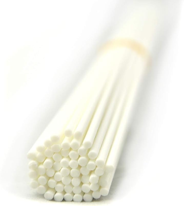 Ougual 50 x Fibre Diffuser Refill Sticks for Fragrance Aroma (20 cm x 3 mm, White)