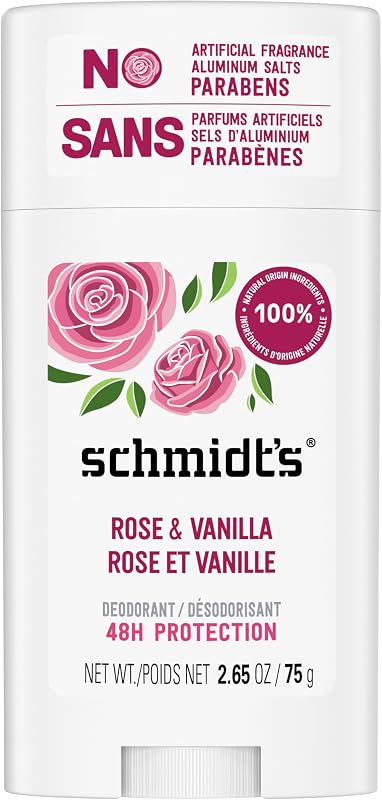 Schmidt's Natural Origin Deodorant Stick Pink and Vanilla 24h Efficacy Certified Vegan 75g