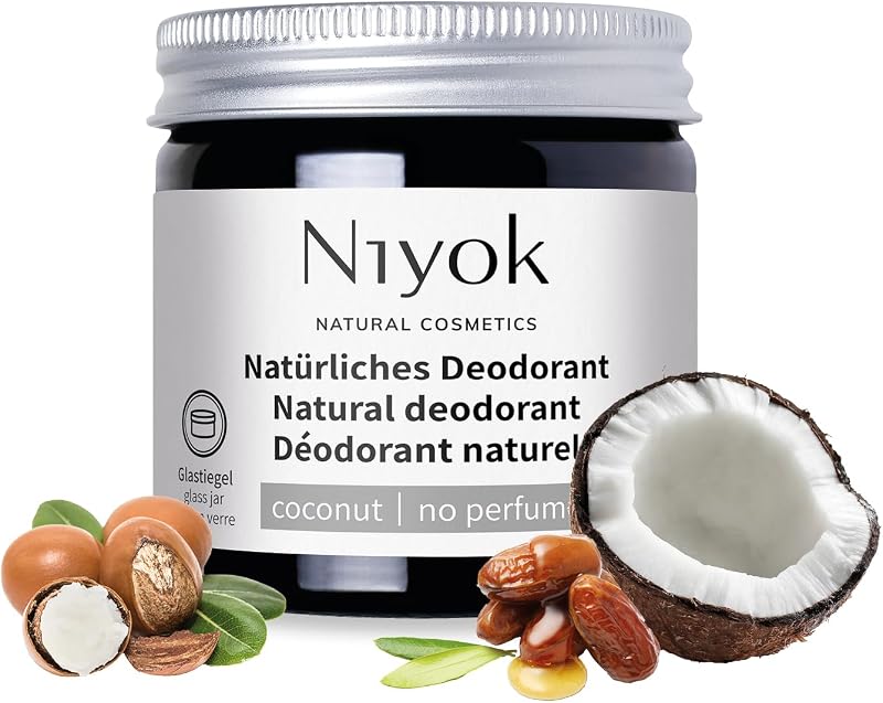 Niyok 2-in-1 Deodorant Cream "Unperfumed" (40ml) • Solid vegan and unisex deodorant • 24-hour protection again