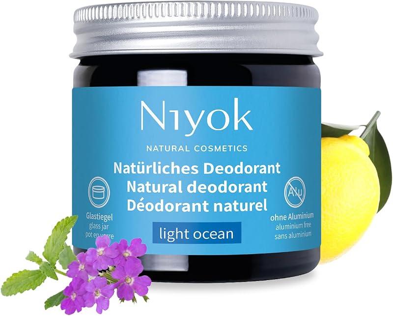 Niyok 2-in-1 "Light Ocean" Cream Deodorant (40ml) • Solid vegan and unisex deodorant • 24h protection against 