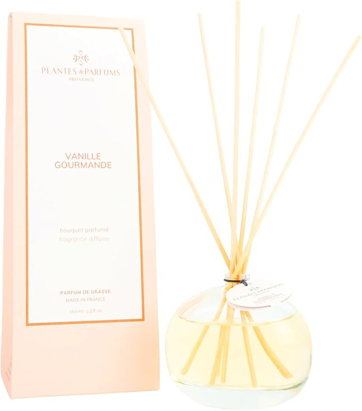 Gourmet Vanilla – Scented Bouquet – 100 ml Reed Diffuser – Sweet Vanilla Fragrance – Natural Rattan – Made in 