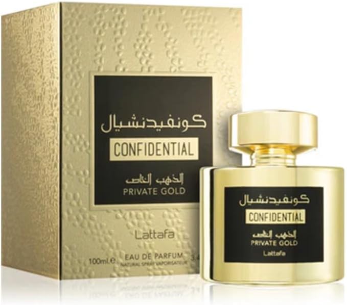 Confidential Private Gold by Lattafa for Unisex – 3.4 oz EDP Spray