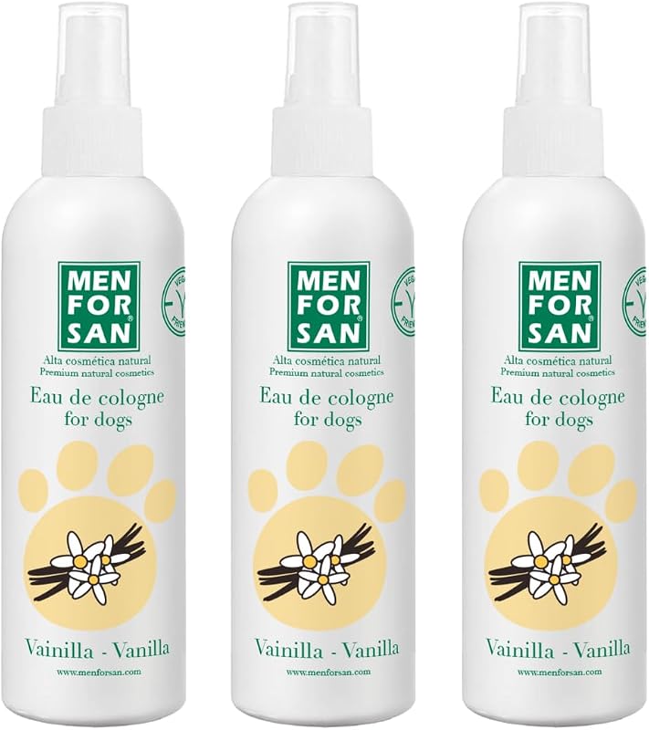 Menforsan Eau de Toilette for Dogs with Vanilla Flavour 125 ml – Pack of 3 Units