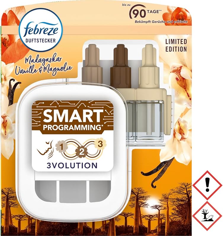 Febreze 3Volution 20ml Starter Kit with Fresh Diffuser and 3 Alternating Scents to Eliminate Odors
