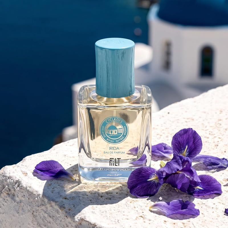 Irida Cyclades Eau de Parfum 50 ml – FiiLiT parfum du voyage – Mixed – Refillable Spray – Aromatic Woody Amber