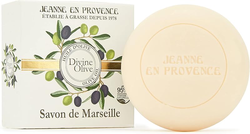JEANNE EN PROVENCE - Solid Body & Hand Soap - Divine Olive Fragrance - Cleans, Softens & Perfumes - 95% Natura