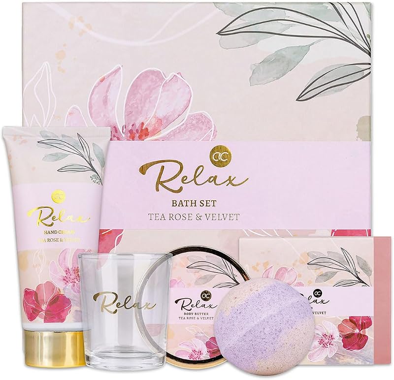 Accentra - Bath & care set RELAX in a beautiful gift box, 5 pcs Wellness - Gift set for women with body butter