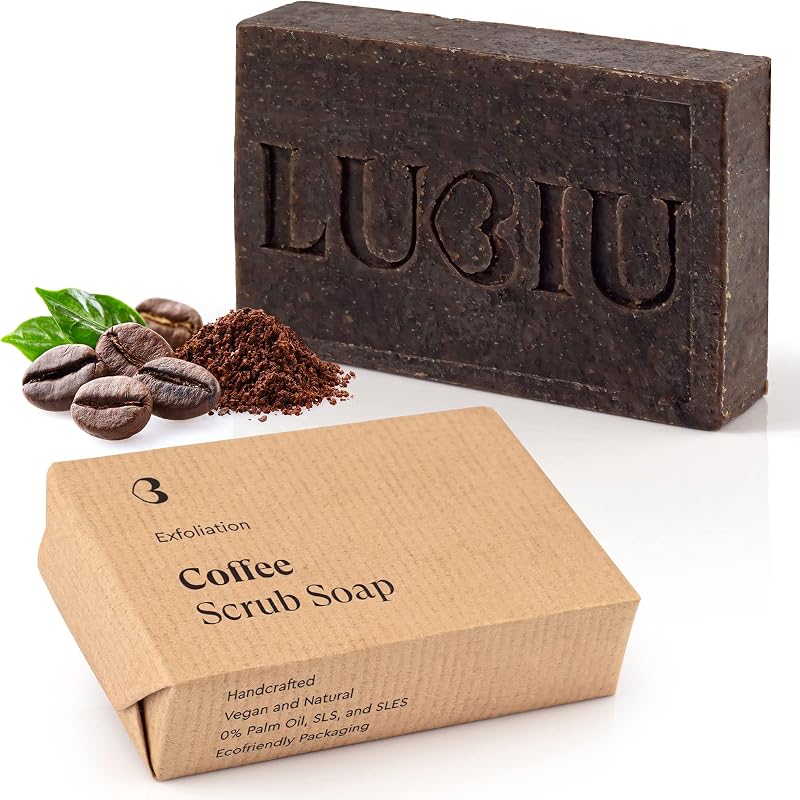 lubiu Exfoliating Soap with Coffee 100g - Solid Body Soap - Fragrance, Natural, Artisanal and Vegetable