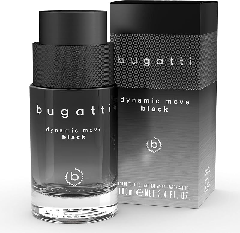 bugatti Perfume for men Dynamic Move Black 100 ml I Eau de Toilette Oriental woody I sensual and powerful comb