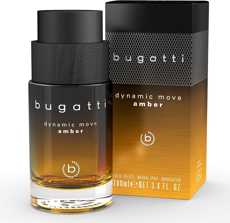 bugatti Men's Perfume Dynamic Move Amber 100ml I Smoky and Warm Eau de Toilette I Sensual and Powerful Combina