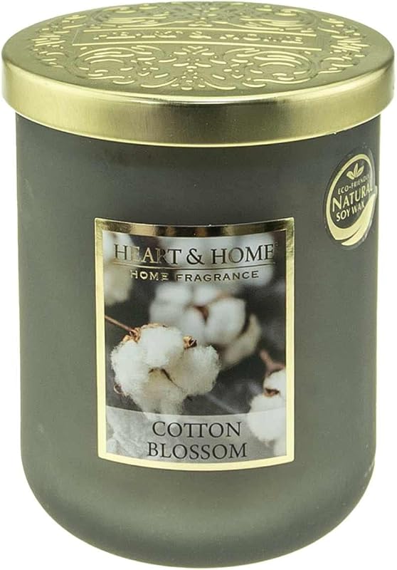 Scented candle large jar 320g-75h cotton flower scent - Heart & Home