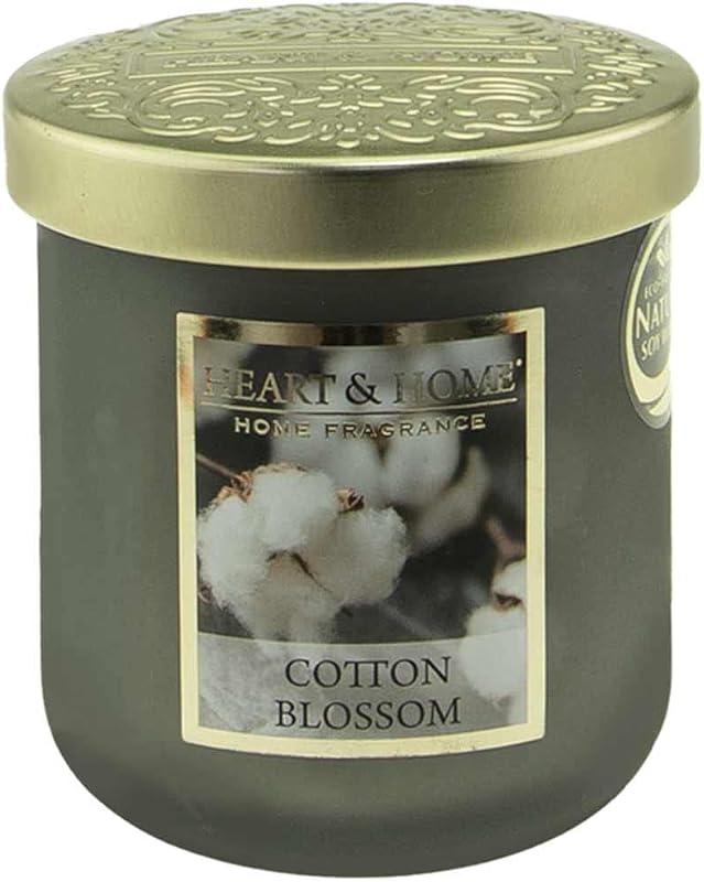 Scented Candle Small Jar 110g-30h Cotton Flower Heart & Home