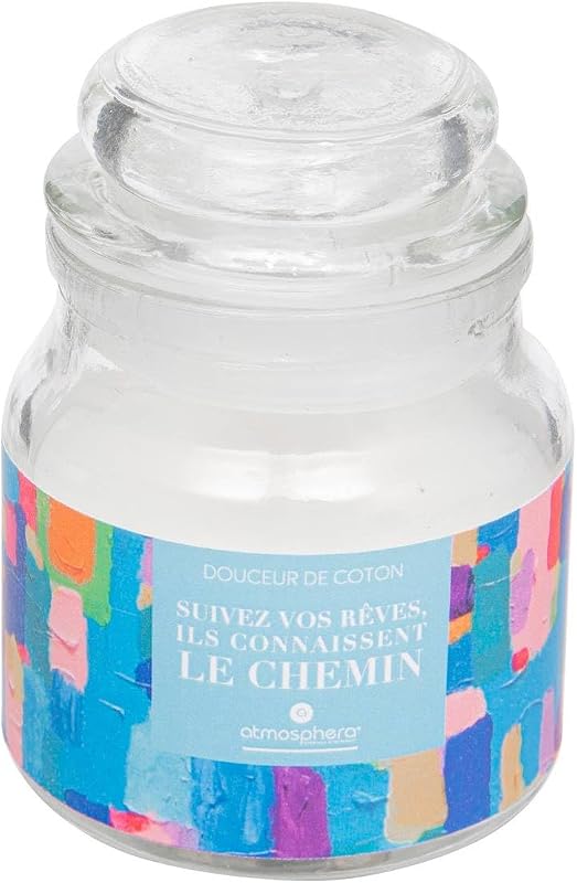 Atmosphera Jomy Scented Candle, Cotton Sweetness, 70 g
