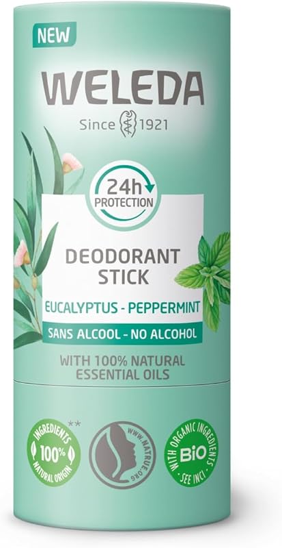 WELEDA - Deodorant stick Eucalyptus Peppermint - 50 g | NATRUE Deodorant for Women, 100% Natural Origin, Alcoh