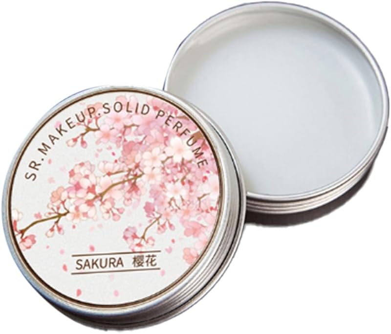 Hatem 5 Pcs Women Solid Perfume Balm Portable Perfumes Long Lasting Elegant Solid Female Perfumes (Cherry Blos
