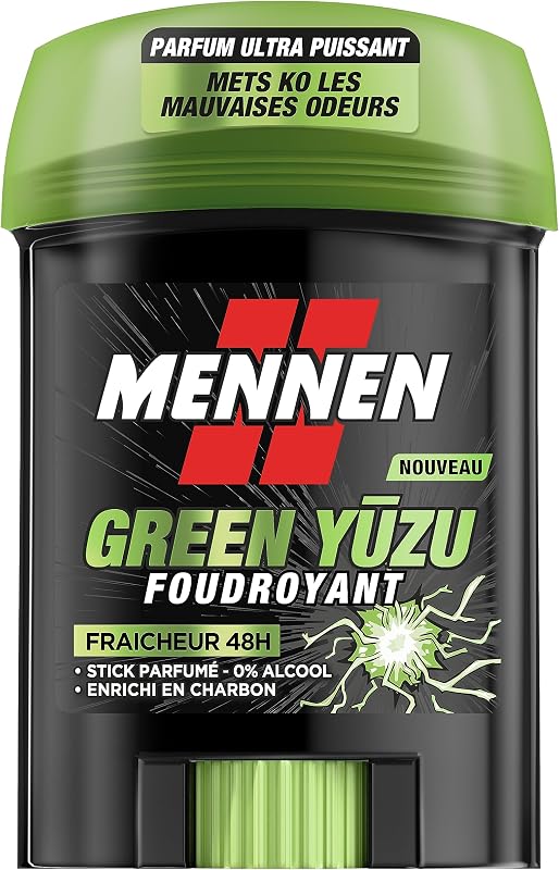 MENNEN Deodorant Stick Green Yuzu 60 ml | Smelling Yuzu Scent, Sprays Bad Odours, Ultra Wide Stick, Precise Ap