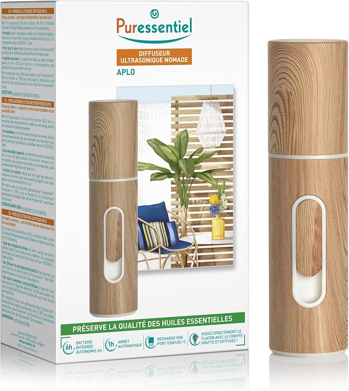 Puressentiel ALBA Ultrasonic Essential Oil Diffuser | Pure diffusion, no water. Practical and portable format.