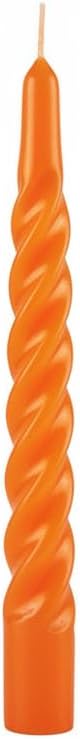 Tortillon Lacquered Candles Diameter 2.2 cm Height 21 cm Pack of 3 Orange