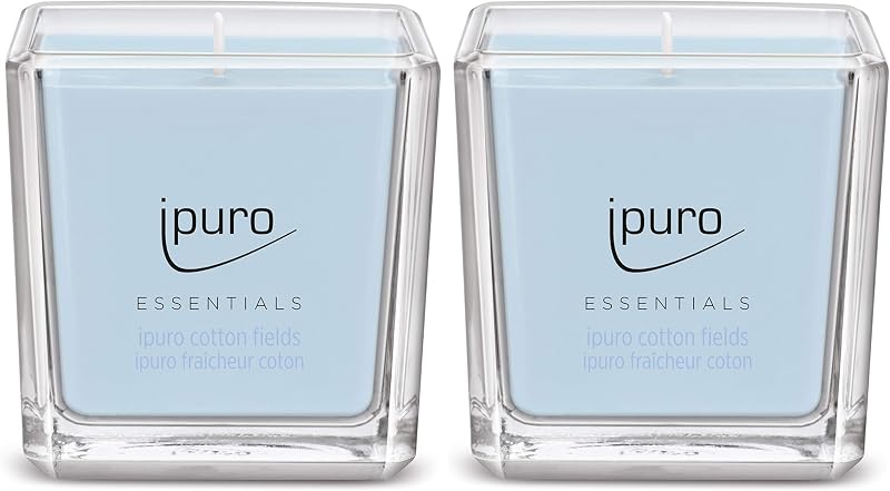 ipuro - Ipuro Cotton Fields Decorative Scented Candles - Minimalist and clean in a glass - Intense scented can