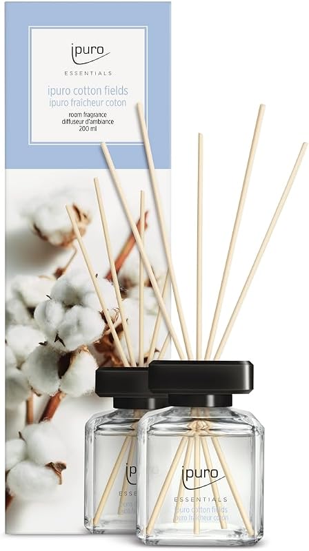 ipuro - Essentials Cotton Fields Home Fragrance 200 ml - Notes of Adiana, Vanilla Blossom, Geranium, Rose, Vio