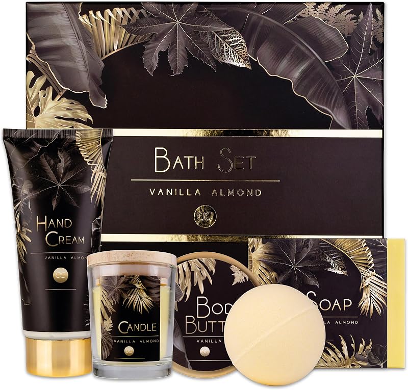 Accentra - 5 Piece Luxury Gift Set for Women - Bath Gift Set with Scented Candle, Soap, Hand Cream, Body Butte