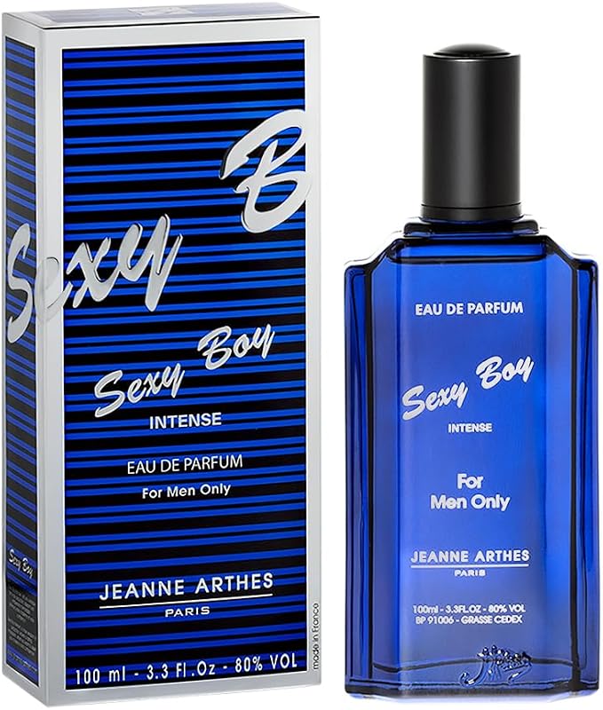 JEANNE ARTHES - Men's Sexy Boy Intense Perfume - Eau de Parfum - Spray Bottle 100 ml - Made in France in Grass