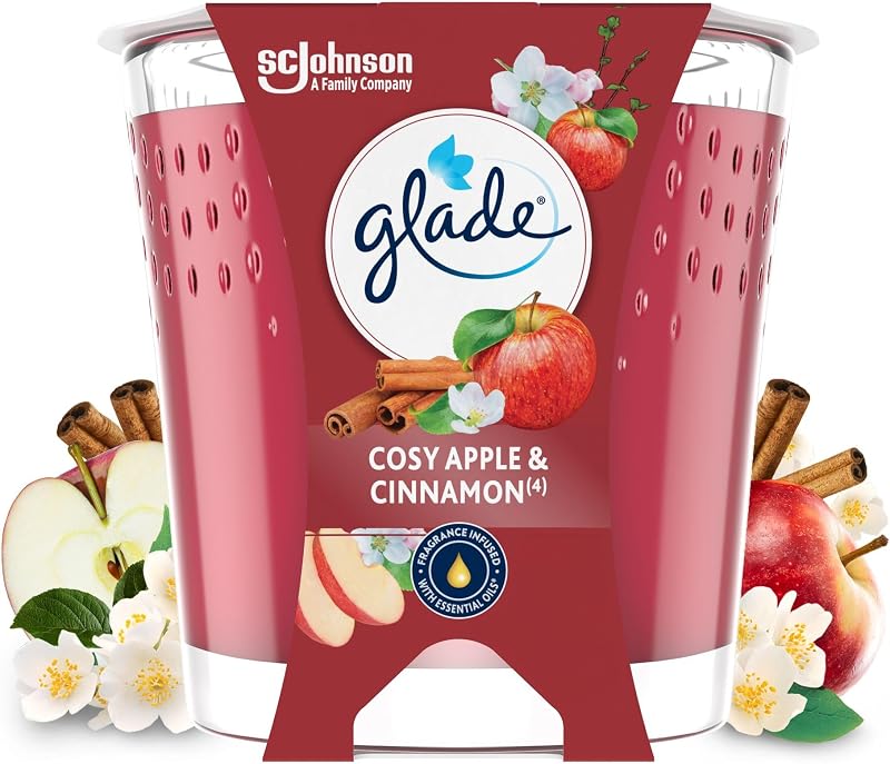 GLADE BOUGIE COSY APPLE & CINNAMON - sans huile de palme