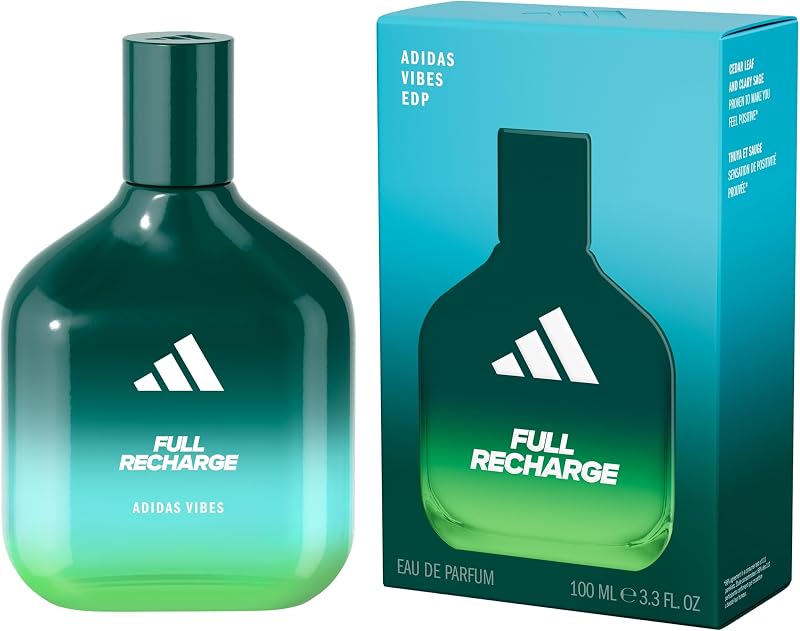 adidas - Unisex Vibes Full Refill Eau de Parfum Long Lasting Fragrance - Cedar Leaf and Clary Sage - 100ml