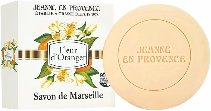JEANNE EN PROVENCE - Solid Body & Hand Soap - Orange Blossom Fragrance - Cleans, Softens & Perfumes - 95% Natu