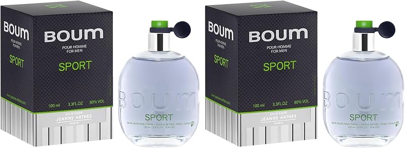 JEANNE ARTHES - Boum Sport Men's Perfume - Eau de Toilette - Spray Bottle 100 ml - Made in France in Grasse (S