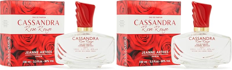 JEANNE ARTHES - Cassandra Rose Rouge Women's Perfume - Eau de Parfum - Spray Bottle 100 ml - Made in France in