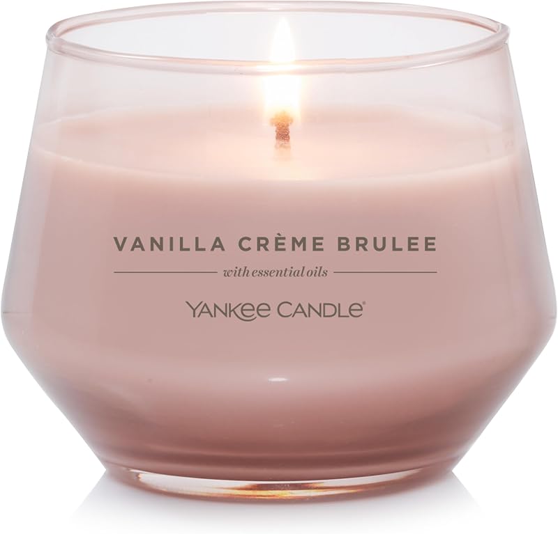 Yankee Candle Studio Scented Candle | Cream Brulee Vanilla Medium Candle | Long Lasting Candle: 35-50 Hours Bu