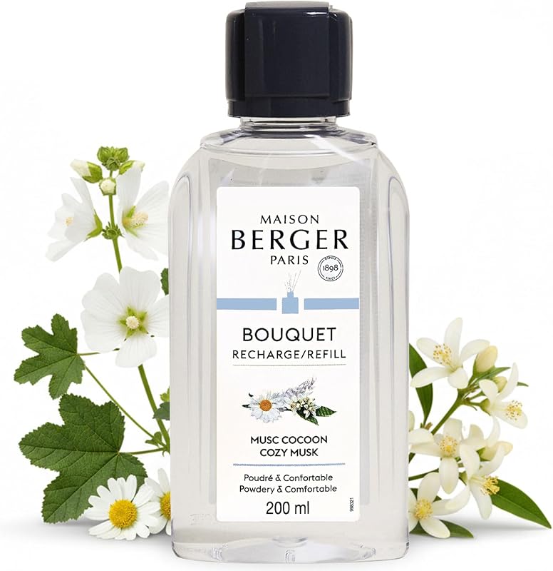 MAISON BERGER Scented Bouquet Refill Musk Cocoon 200 ml | Cocoon Musk Refill 200 ml for scented bouquet, conti