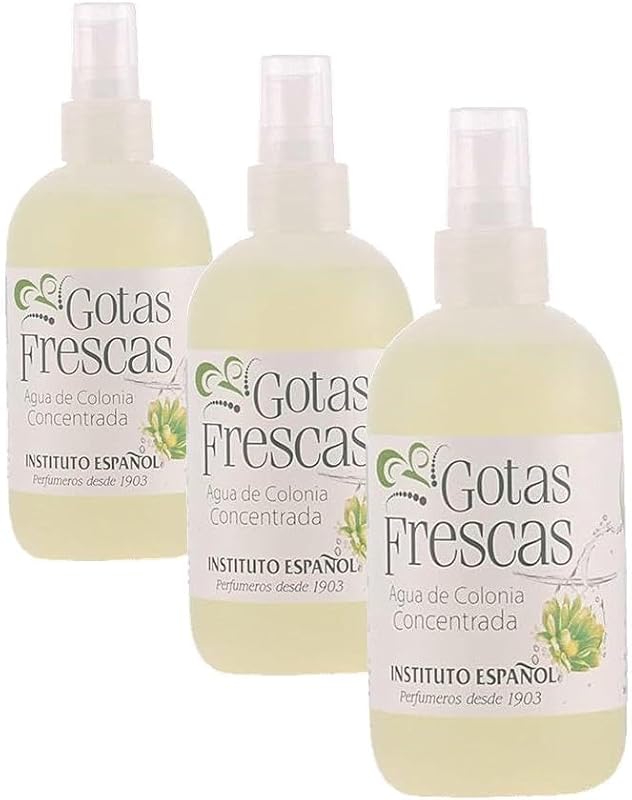 Instituto Español Gotas Frescas Agua de Colonia Vaporizador 250 ml (Pack of 3)