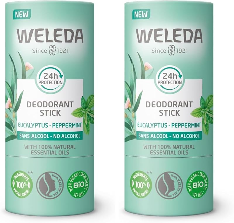 WELEDA - Deodorant stick Eucalyptus Peppermint - 24H efficacy - Vegan* - Natrue certified** - Stick 50g (Pack 