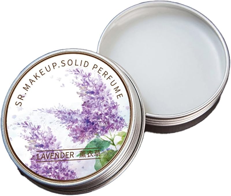 Huudngeje 5 Pcs Women Solid Perfume Balm Portable Long Lasting Fragrances Elegant Solid Female Perfumes (Laven